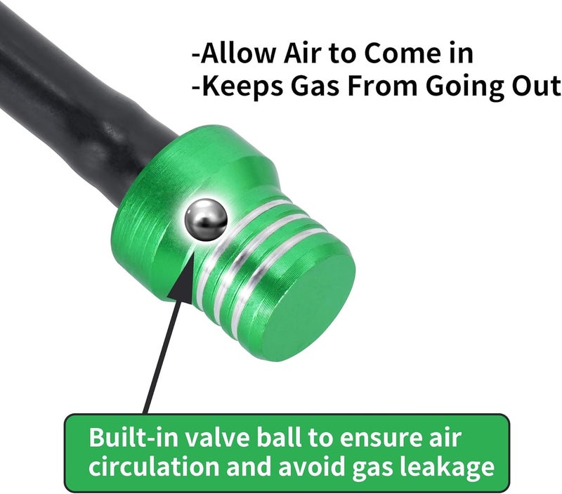 RUTU Gas Fuel Cap Air Vent Tube Breather Hose CNC Universal Tank Valve Vent Tube Aluminum Breather for ATV Motorcycle Dirt Pit Quad Bike Motocross 5 Pcs Green - Image 2